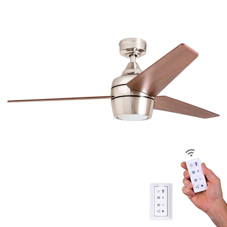 Honeywell Eamon, 52 in. Ceiling Fan with Light & Remote Control, Brushed Nickel 51923-40